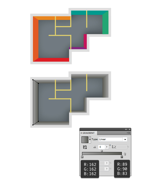 draw exterior walls 4