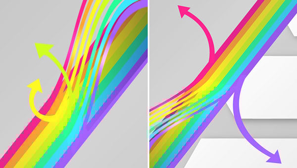 draw arrows for the rainbow