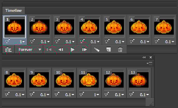 Breakdown of the animation frames