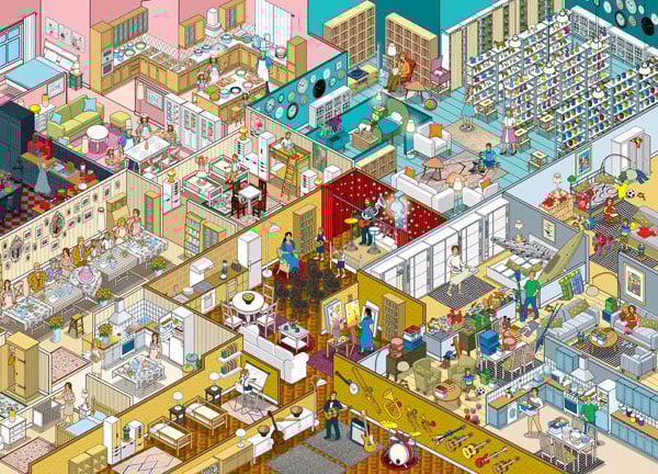 Ikea apartment illustration