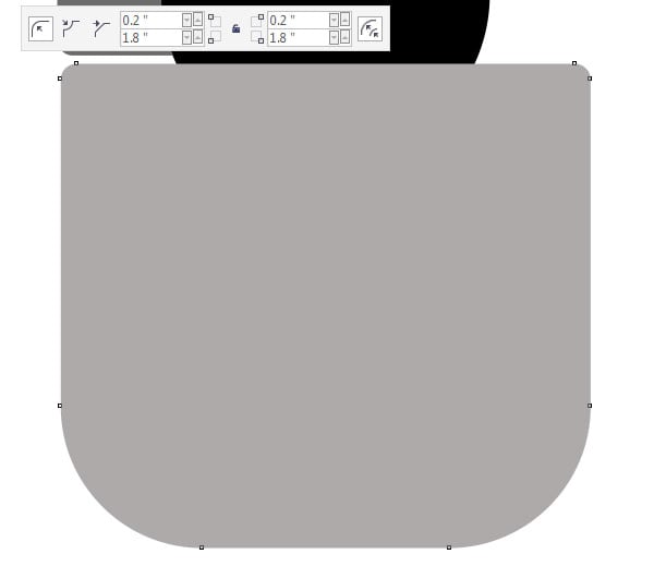 alter the large rectangles corner radii