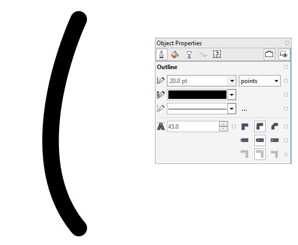 draw a curved leg