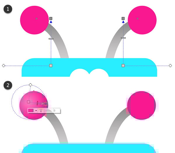 apply fountain fills to the antennae