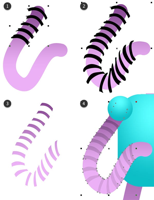 create stripes on the robots limbs