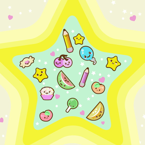 Sandra took this kawaii collage tutorial by  Mary Winkler to task with her own vibrant touch to the subject matter