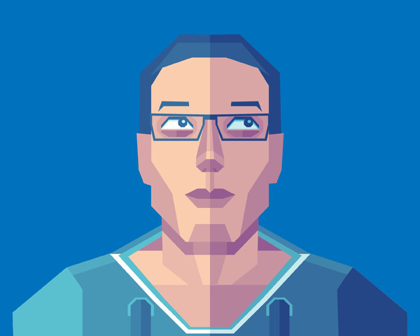 Joshua Kipper shared his self portrait from a geometric illustration tutorial by Beto Garza 