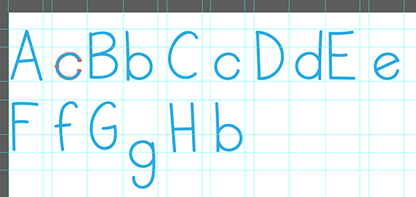 You can use grids in Photoshop to organize letters