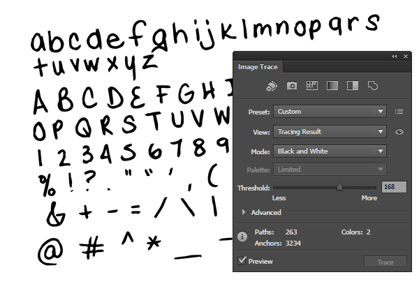 Image Trace your letter form image