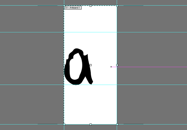 Place each letter on your Artboard