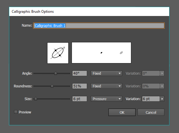 Create a custom calligraphic brush