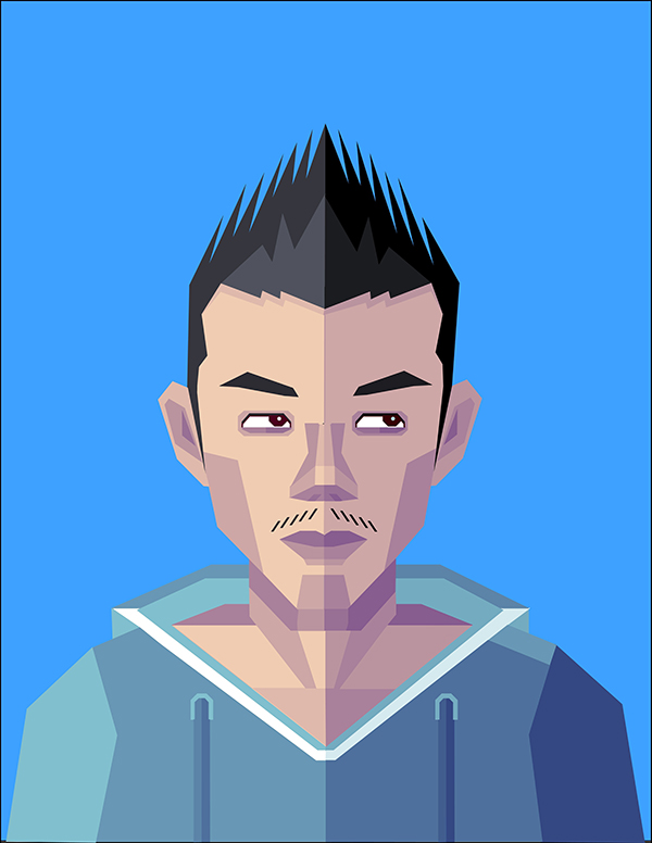 Daniel Gao commented with his own geometric self-portrait based on the tutorial by Beto Garza