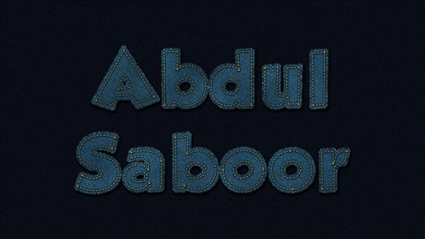 Abdul Saboor shared their personalized result from a denim text effect tutorial by Rose