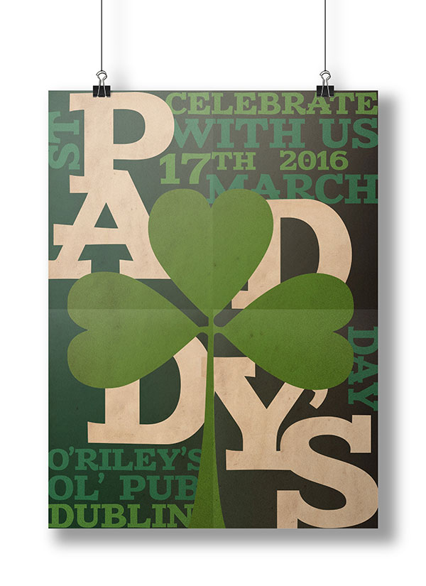 Witek Szwarcman commented with their version of a St Patricks Day-themed typographic poster design thanks to a tutorial by Grace Fussell