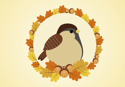 How to Create an Autumn Composition With a Sparrow in Adobe Illustrator