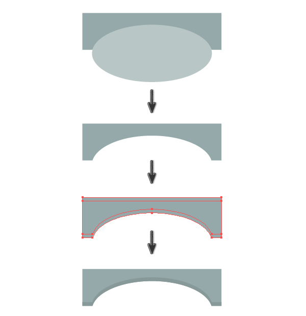 creating the arch block of the windowsill