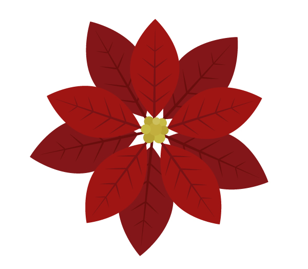 creating middle part of the poinsettia