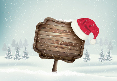 How to Draw a Winter Christmas Landscape With a Wooden Sign in Adobe Illustrator