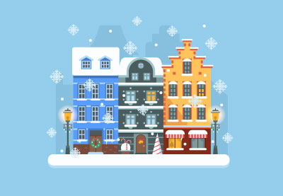So erstellen Sie eine Winterstadtszene in Adobe Illustrator