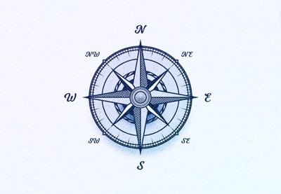 Cómo crear un símbolo de brújula de rosa de los vientos en Adobe Illustrator