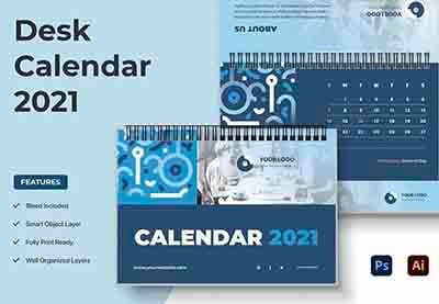 39 Creative Desk Calendar Templates (Stand-Up Calendar Designs)