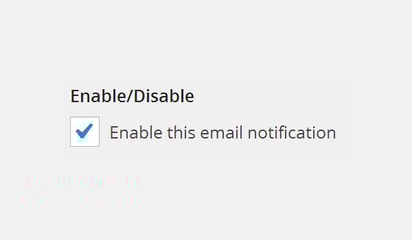EnableDisable email notification