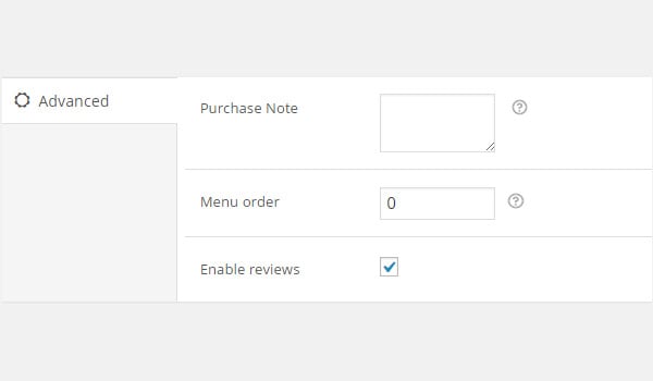 Advanced tab options