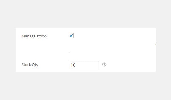 Manage stock checkbox and Stock Qty option