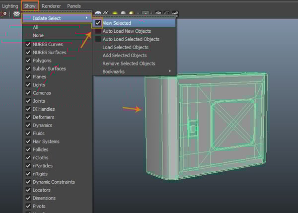 Show  Isolate Selected