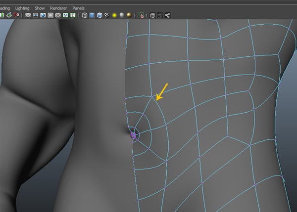 Extrude down a little bit