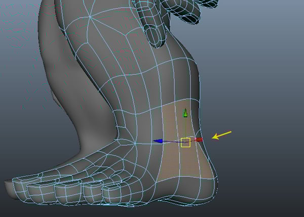 Select the ankle faces