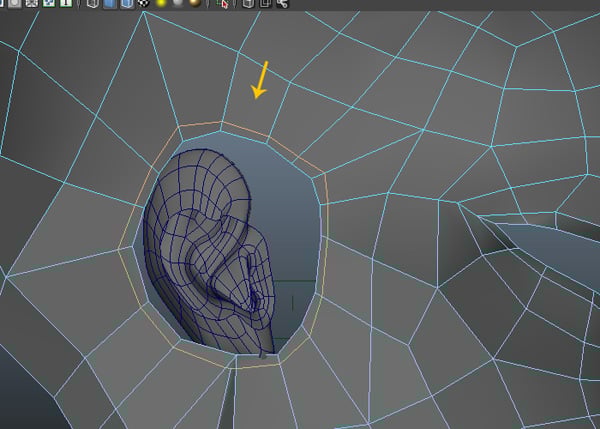 Split the edge in two parts