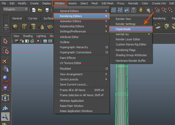 Window  Rendering Editors  Hypershade