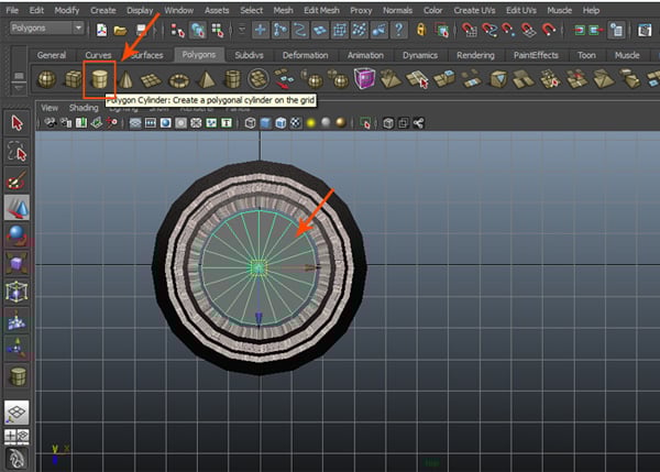 Create a polygon cylinder