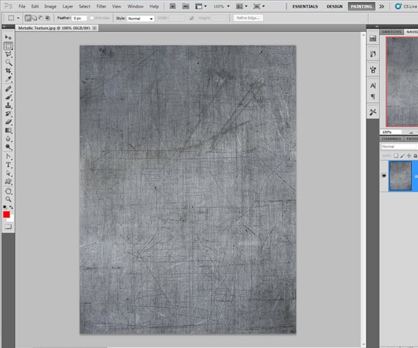 Importing the Metallic Texture in Photoshop