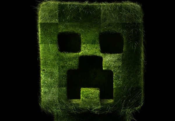 How to create a grass-textured creeper from Minecraft