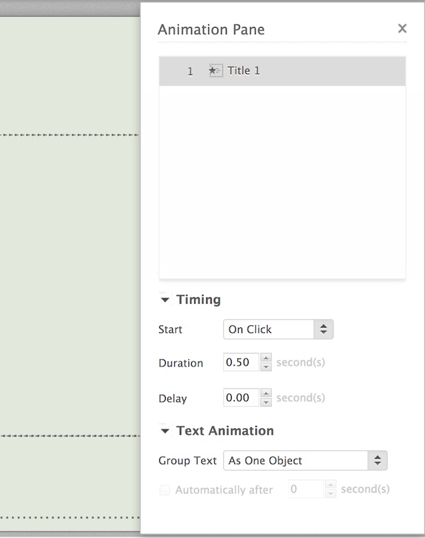 Customizing your animations in the Animation Pane 