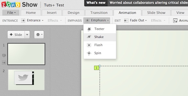 Adding an emphasis animation to your presentation