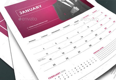 Arranque el 2016 Con Una Creativa Plantilla de Calendario Mensual