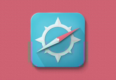 Dibuja un icono de brújula con una larga sombra en Adobe Photoshop