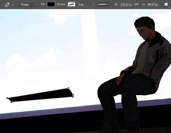 Draw out the swing base