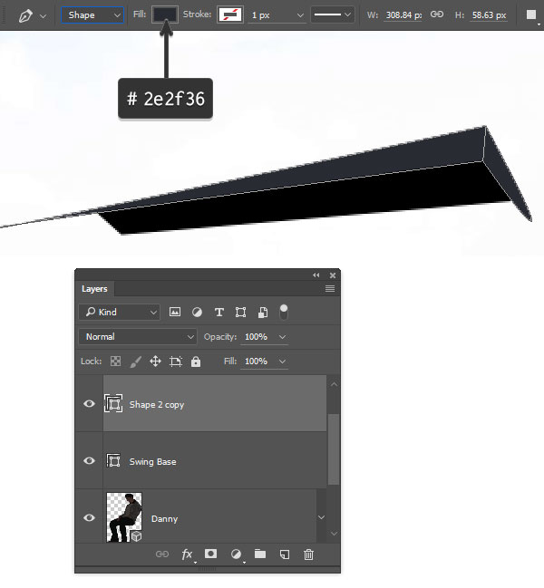 add a shape for the sides of the swing board