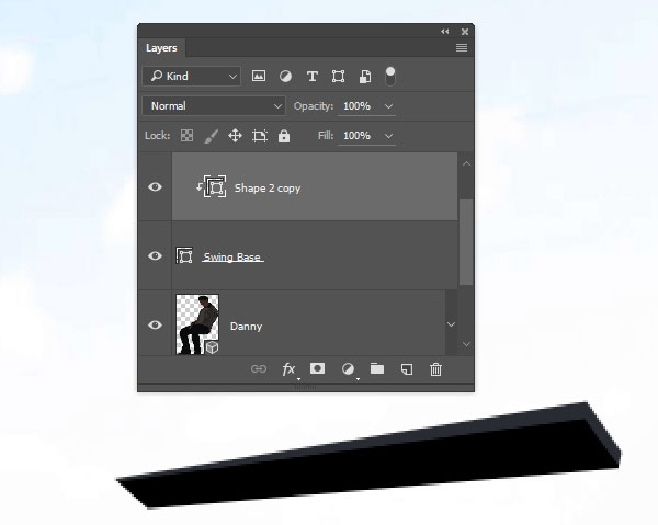 Clip the shape to the swing base