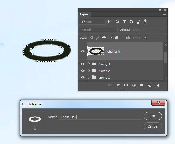 Define a brush of the chain link