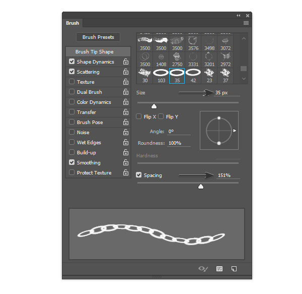 set the brush tip shape settings