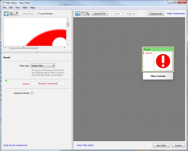 Begin a new texture in the Filter Editor