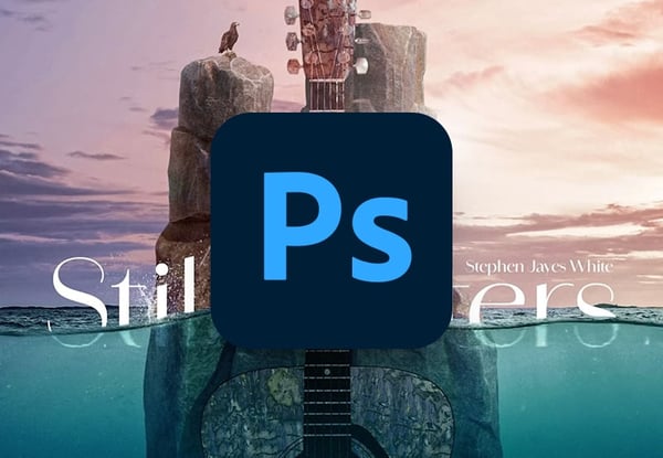 How to blend text for an album cover in Photoshop