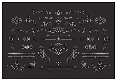 Más de 250 gráficos vintage gratis: Adornos vectoriales florales