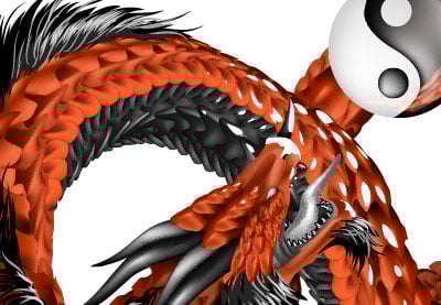 Cómo hacer un dragón chino con una malla de degradado