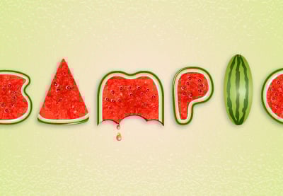 Cómo utilizar pinceles para crear un efecto de texto de sandía en Illustrator