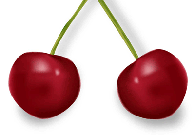 Ilustrar un par de cerezas con malla de degradado